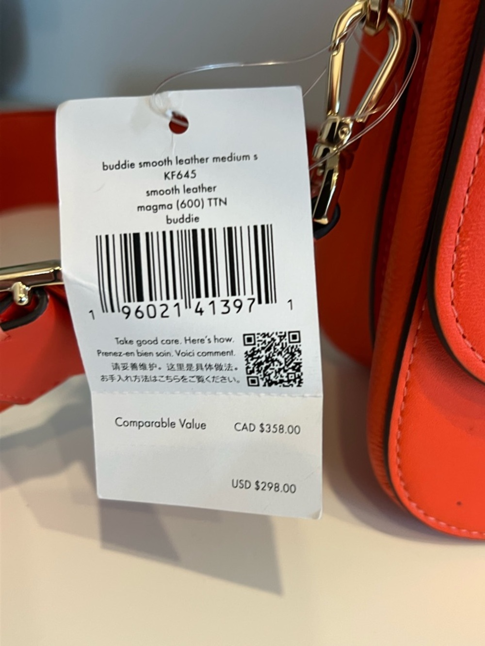 kate spade Buddie Smooth Leather Medium Satchel Magma Orange NWT - Picture 7 of 16